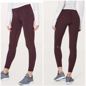 Lululemon Athletica Speed Up Tight Dark Maroon Leggings Athletic Yoga Workout